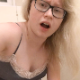 A blonde girl wearing glasses takes a hard, chunky shit while sitting on a toilet. Several hard plops are heard before she shows us the pellets in the toilet bowl. Presented in 720P HD. Over 3 minutes.